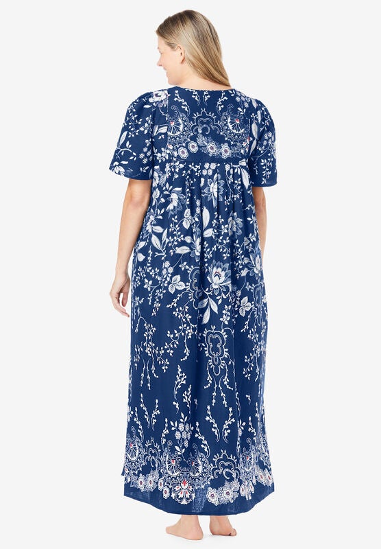 Only Necessities Ladies Women BLUE Mixed Print Long Dress Size 20//22 to 28//30